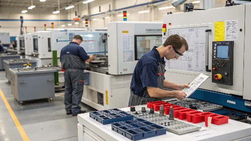 Quality Inspector Checking Molded Parts