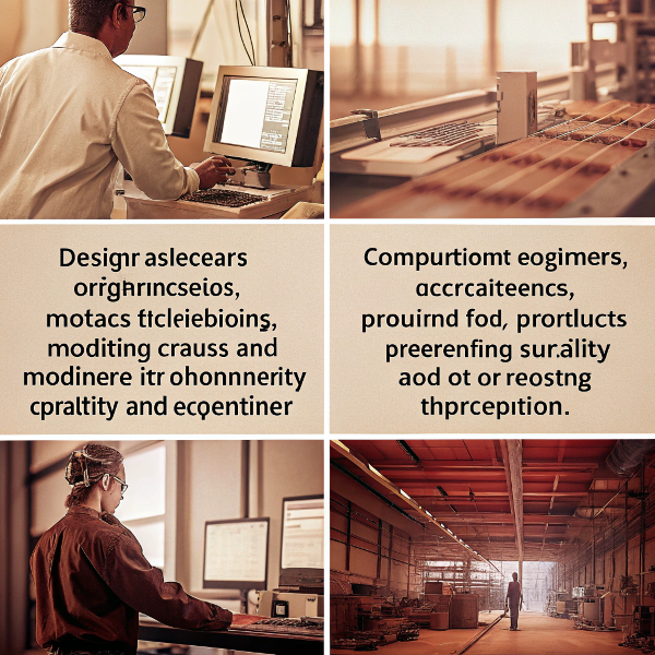 Collage of people working in different injection molding roles