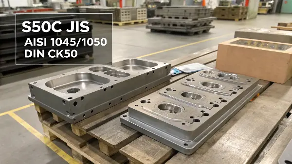 Machining operation on a steel mold plate