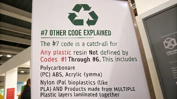 Collection of diverse plastic items labeled #7 Other