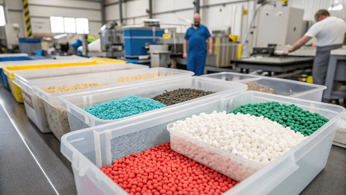Image of plastic pellets: PP and PE