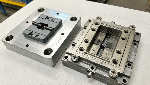 Diagram showing a slider mechanism in a mold