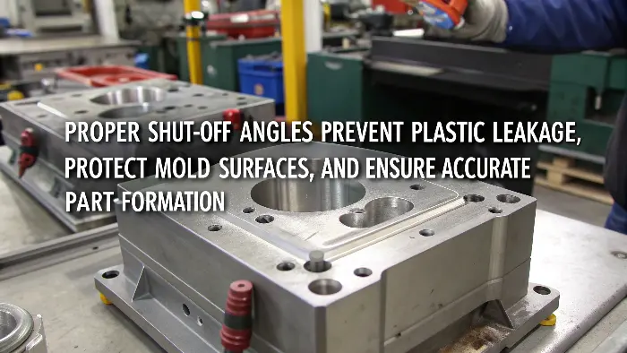Diagram showing a shut-off angle in a mold
