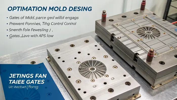 Mold design features to prevent jetting