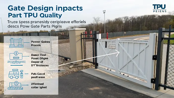 Close-up of a gate on a TPU part