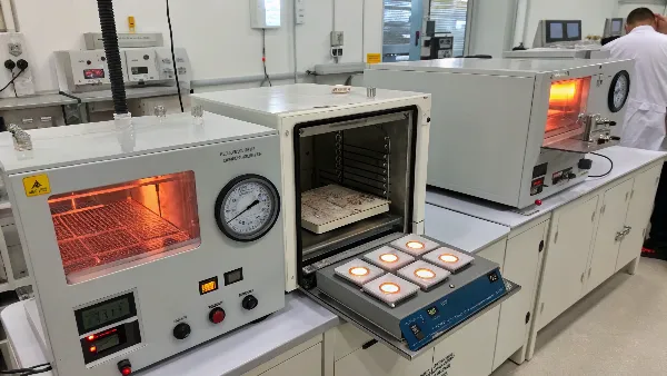 Parts loaded in an industrial oven for annealing
