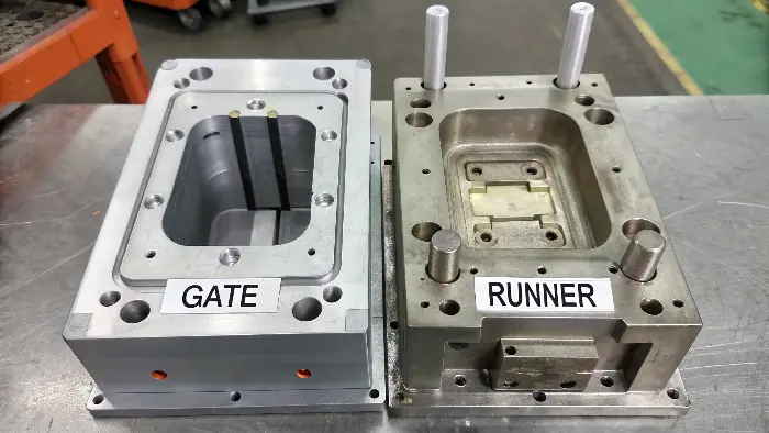 Diagram of gate and runner in injection mold