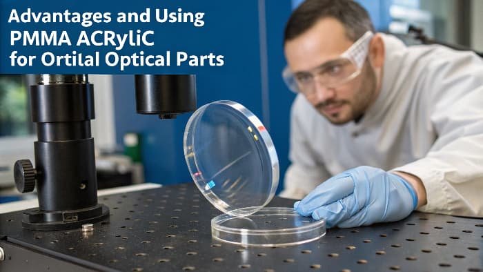 Crystal clear PMMA optical lenses and light guides
