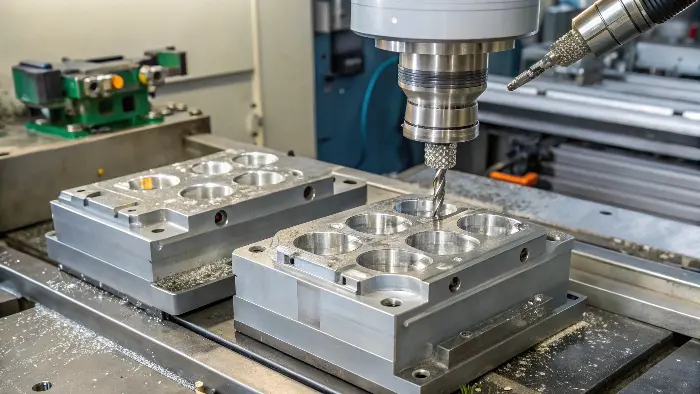 CNC machining a mold component