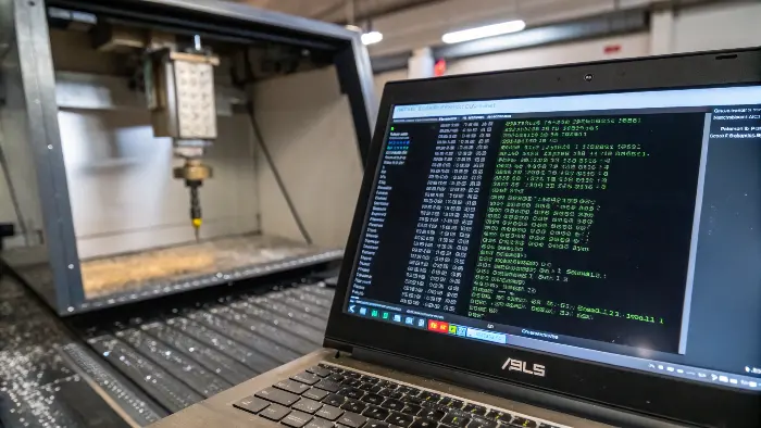 G-code on a CNC controller screen