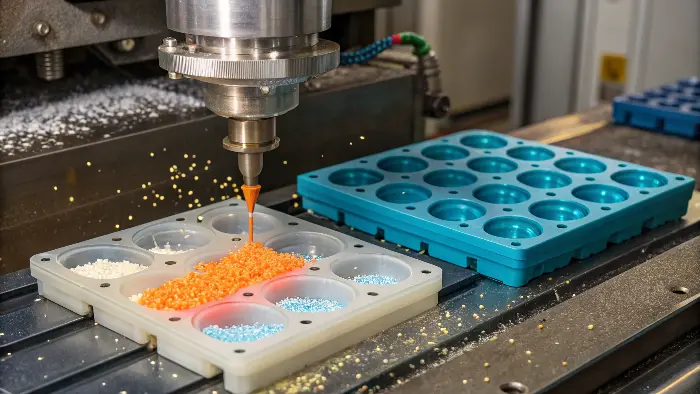 Simplified diagram of the injection molding process