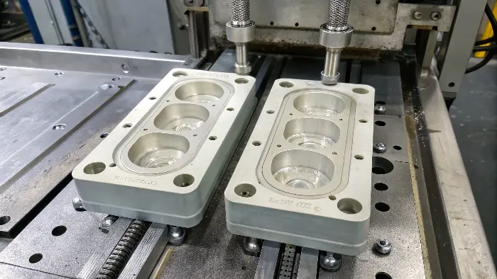 A diagram showing the injection molding cycle