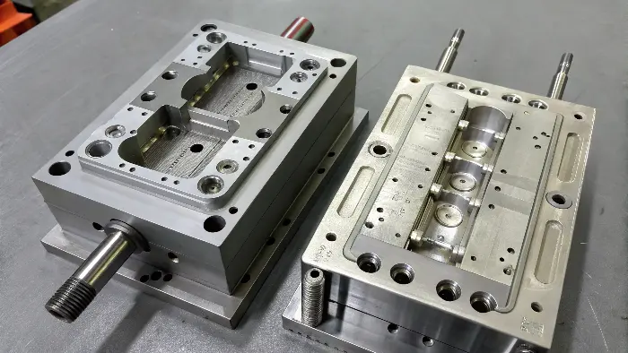 A diagram showing the injection unit and clamping unit of a molding machine
