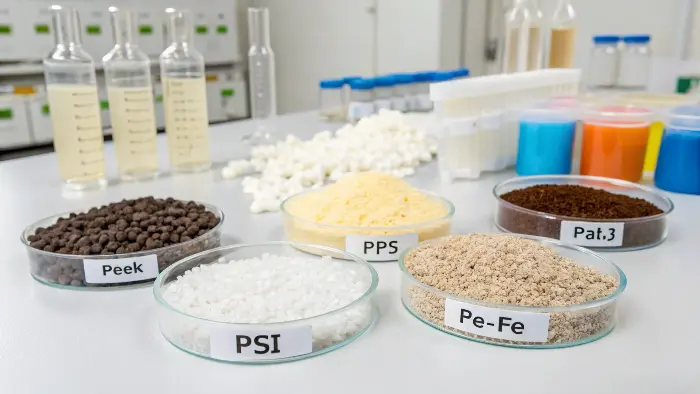 A chart showing the temperature resistance of various high-performance plastics