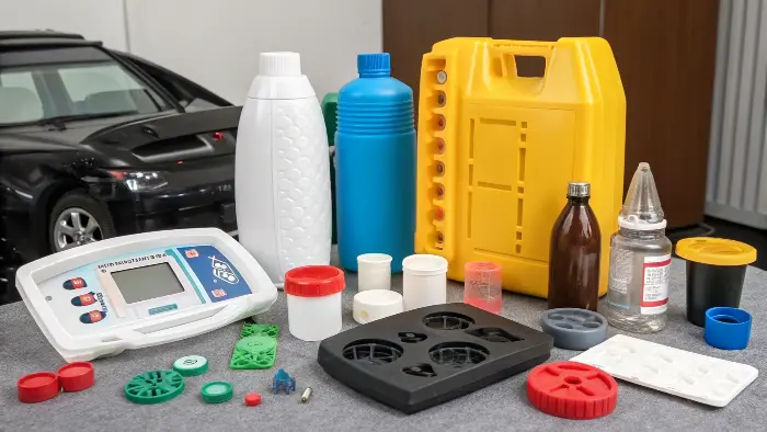 Assortment of diverse injection molded products