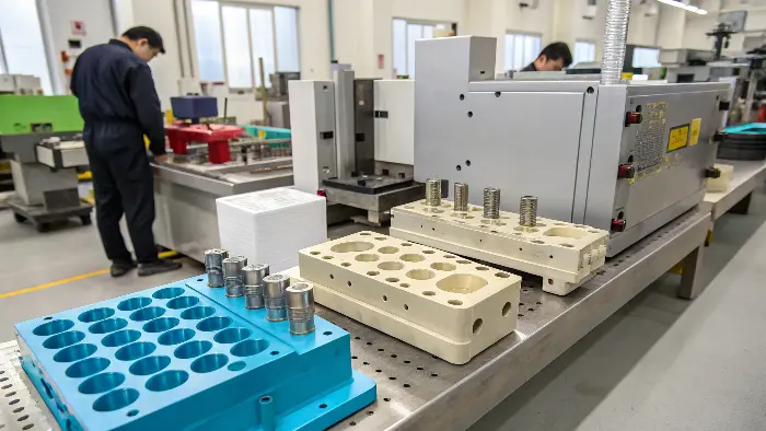 Material samples for insert and plastic