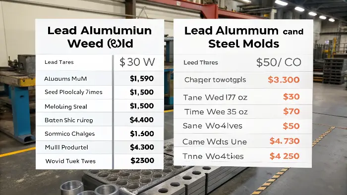 A calendar with a short timeline highlighted for aluminum and a long one for steel.