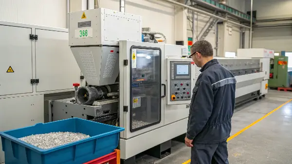 A step-by-step diagram of the injection molding cycle