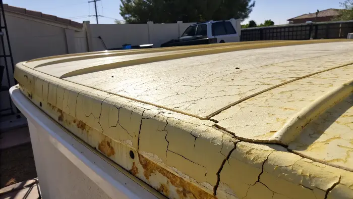 Cracked and yellowed ABS outdoor part