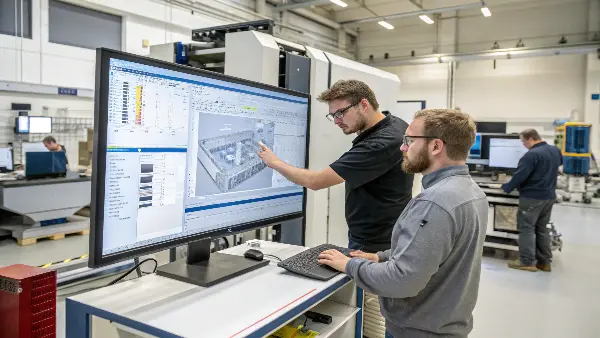 A flowchart showing a seamless workflow from CAD design to CAM programming to CNC machining