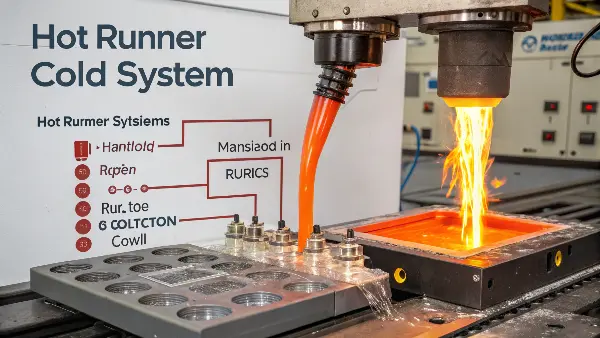 Comparison of a hot runner and a cold runner mold design