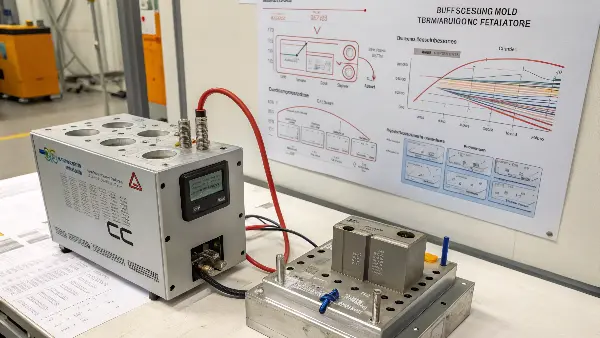 infographic showing heat input and heat removal from a mold