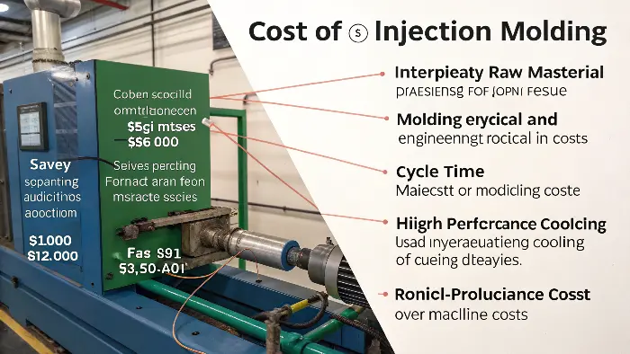A graph showing how cycle time reduction lowers the overall cost per part
