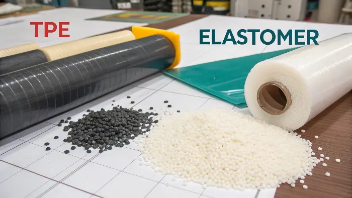An infographic showing the family tree of elastomers, with TPE as a branch.