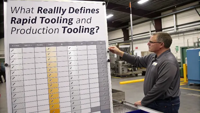 A CNC machine cutting an aluminum block for rapid tooling.