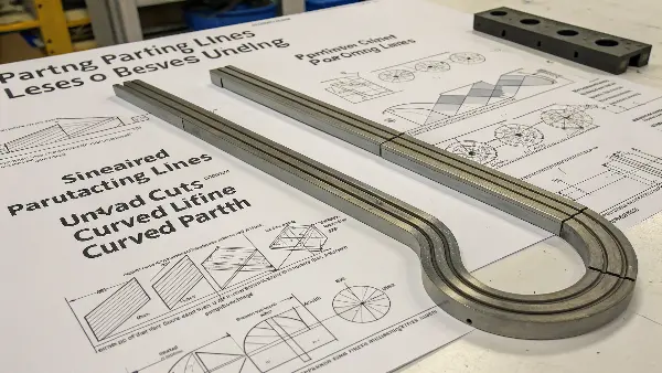 Image showing diagrams of flat, stepped, and curved parting lines.