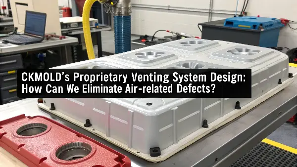 A close-up of a high-precision injection mold showing vent lines.