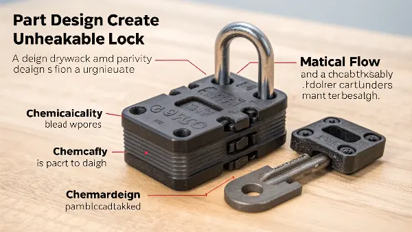 CAD design showing undercuts and holes for mechanical interlock