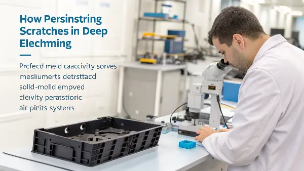 A close-up of a flawless deep-cavity electronics housing after mold modification.