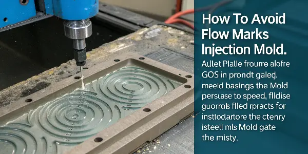 A shiny plastic part showing wavy flow marks on its surface