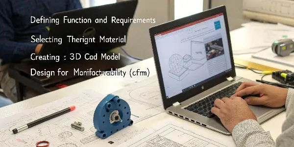 A designer sketching ideas for a plastic part before moving to CAD.