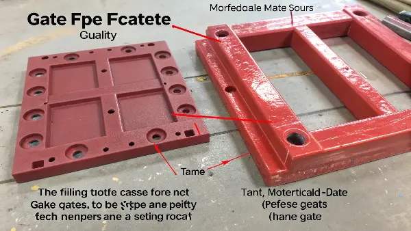 Close-up of a mold's gate location for a TPE part