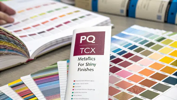 Side-by-side comparison of a Coated and Uncoated Pantone swatch, showing the difference in color appearance.