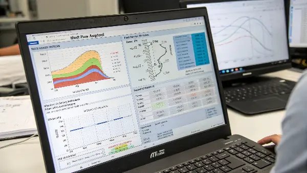 A dashboard showing key metrics from a mold flow analysis