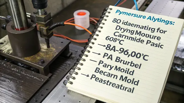 Bags of Polyamide (PA66) pellets next to a material dryer.