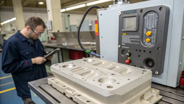 Causes of Sink Marks in Injection Molding Diagram showing the formation of a sink mark on a plastic part with a thick rib.