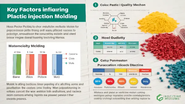 Injection molding machine with plastic pellets in different colors
