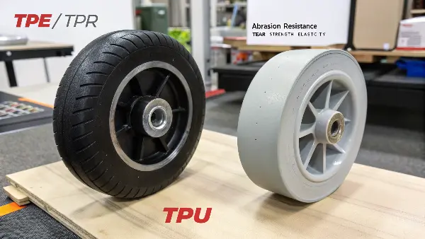 Industrial caster wheels made from a highly durable TPU material