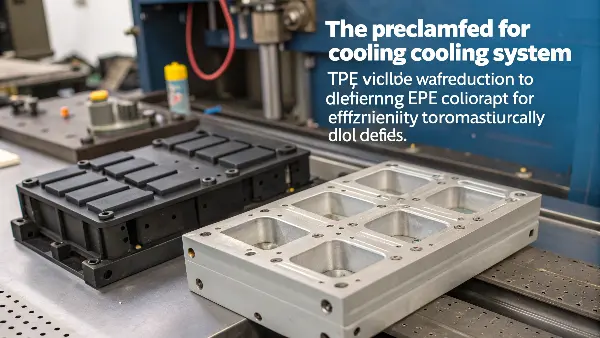Diagram showing cooling channels within a mold for TPEs