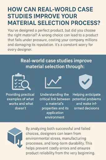 A product designer examining material samples in a workshop