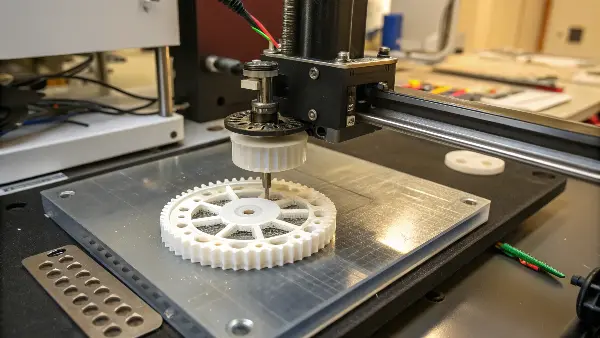 A close-up shot of a highly detailed miniature figure 3D printed with resin.