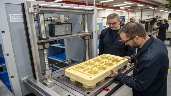 A 3D printed mold set inside a metal mold base