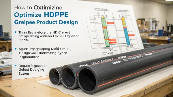 HDPE Water Management Products An array of blue HDPE pipes and fittings for water management.