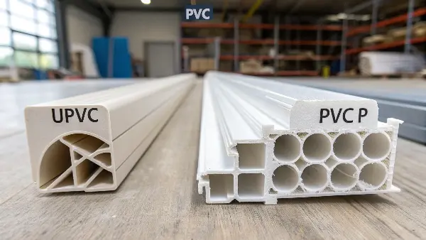 uPVC vs Flexible PVC Side-by-side comparison of a rigid uPVC pipe and a flexible PVC hose.