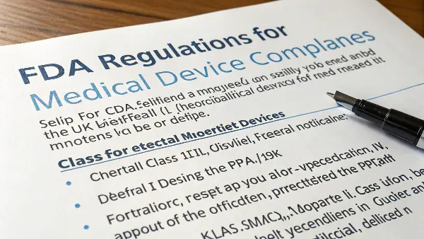 FDA Regulation for Medical Devices A graphic showing the FDA logo next to a medical device schematic.