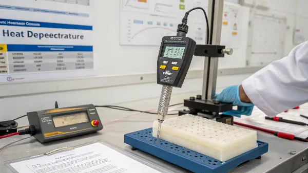 Lab equipment for a Heat Deflection Temperature test